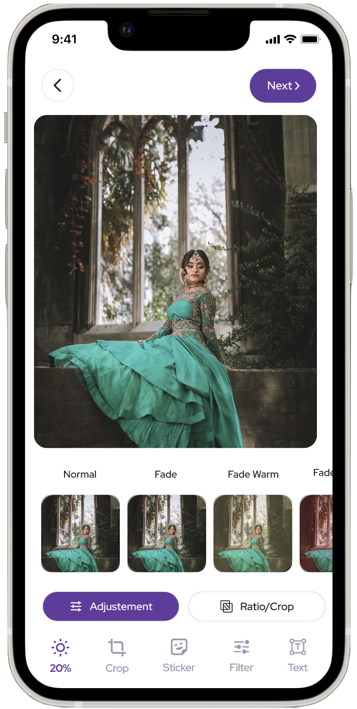 A mockup of the Fabel app